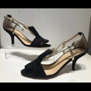 Elegant Black and Gold Heels